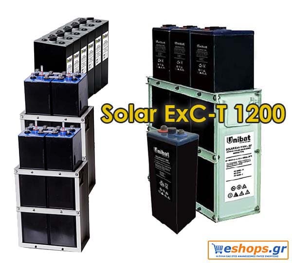 Μπαταρία Unibat 2V Solar ExC-T 1200 (1202Ah c120) Unibatpower for life BATTERIES (SOLAR 2V)